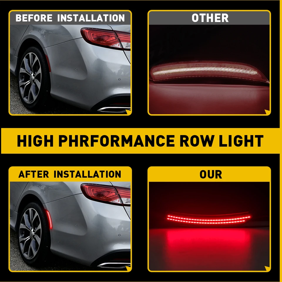 Luzes Marcadoras LED FetonAuto Para Chrysler 300 - Sequencial Âmbar E Vermelho