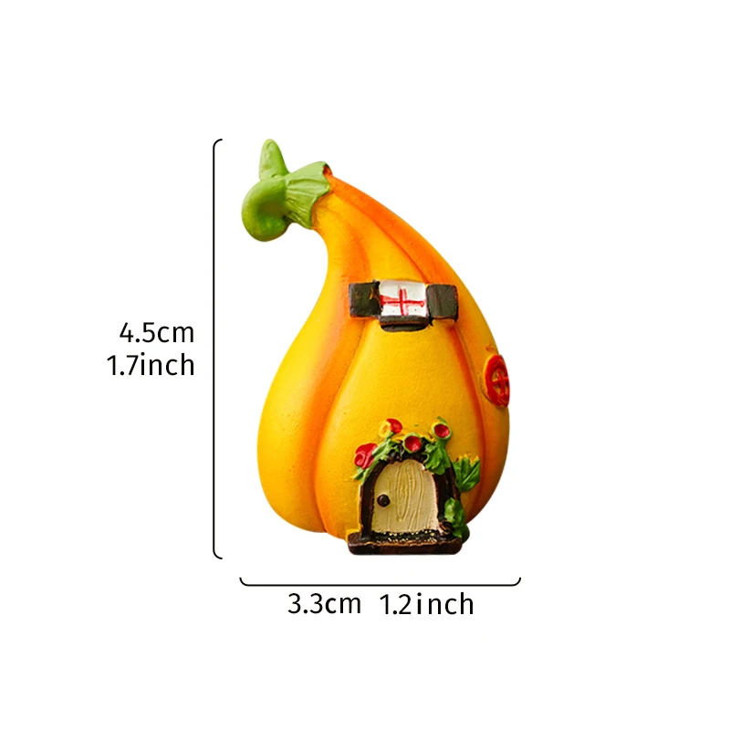 1PC cartoon cute pumpkin house garden decoration piece, suitable for garden potted plant decoration and micro-landscape DIY