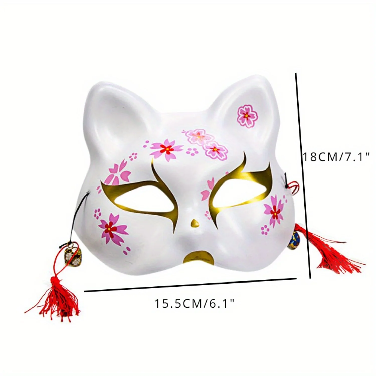 Kitsune Masks Half Face Cosplay Masks Cat Animal Costume Masquerade Party Assecories for Cosplay Costume Masquerade Drama Hallo