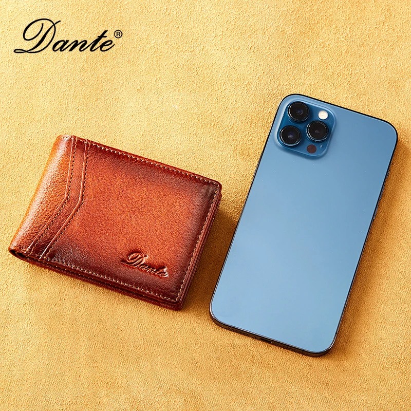 Thin First Layer Cowhide Wallet With RFID Blocking Horizontal Driving License Card Holder