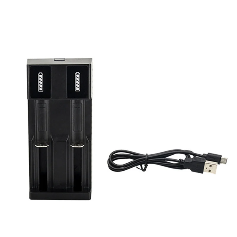 Universal 1/2 slot Smart Battery USB Charger for Rechargeable Li-ion 18650 26650 14500 Batteries