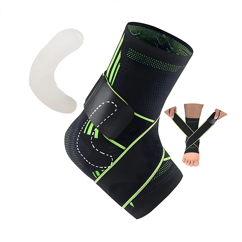 

1Pc Compression Ankle Brace Elastic Ankle Support with Silicone Shock Absorber for Recovery Sports Sprained Stabilize Ligaments