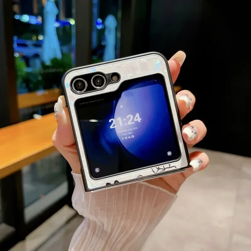 Luxus-Design Schmetterling Glitzer Metallring Hülle für Samsung Galaxy Z Flip 6 5 4 3 Flip6 Flip5 4 3 5G Frau Ring Stand Back Cover_voghion.com