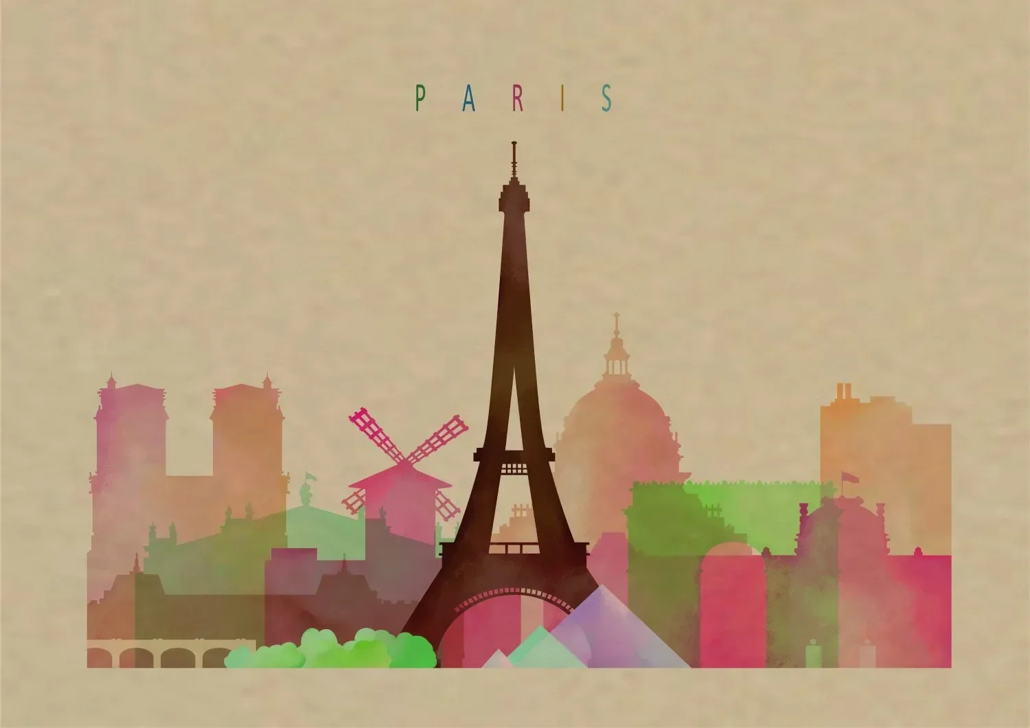 PARIS/ROME/LOND0N/famous Scenery Retro Kraft Travel Poster Decorative Wall Sticker Home Bar Posters Decoration Kid Gift 1007