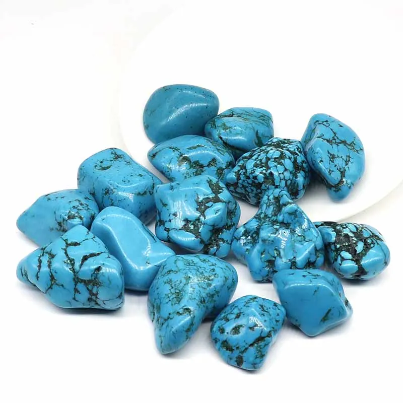 Natural Blue Turquoise Bulk Tumbled Stones Gravel Specimen Healing Crystals Mineral Gemstone Aquarium Home Decoration Wholesale