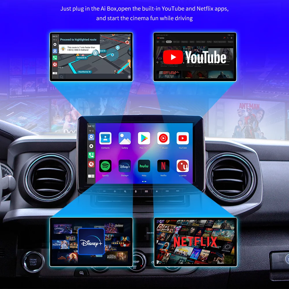 CarAiBOX ȵ̵ 11.0 ī÷ Ai ڽ,  6125 8 ھ  ī÷, ȵ̵   GPS, , SIM Ʈũ