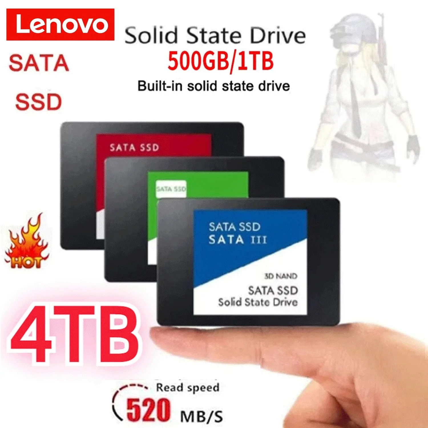 레노버 고속 SATA SSD 2.5 인치 고속 SSD 4TB 512GB HD 1TB 내장 SSD 2TB 솔리드 스테이트 드라이브, 노트북 SSD 노트북용