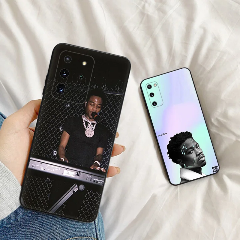 Силиконовый черный мягкий чехол для телефона Samsung S24 Plus S23 FE S22 S21 S20 S10 Galaxy Note20 Ultra Roddy Ricch