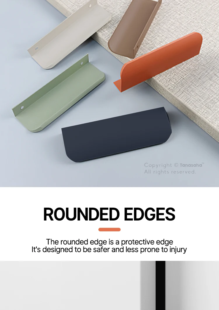 Description Picture 6 of itemOrange Grey Blue Green CoffeeHidden Cabinet Handles Stainless steel Kitchen Cupboard Pulls Drawer Knobs Furniture Handle handle