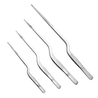 Pince médicale à baïonnette pour cire d'oreille, pince à bijoux coudée, pince à cérumen incurvée nasale, outil de nettoyage pour dissolvant de cils 1