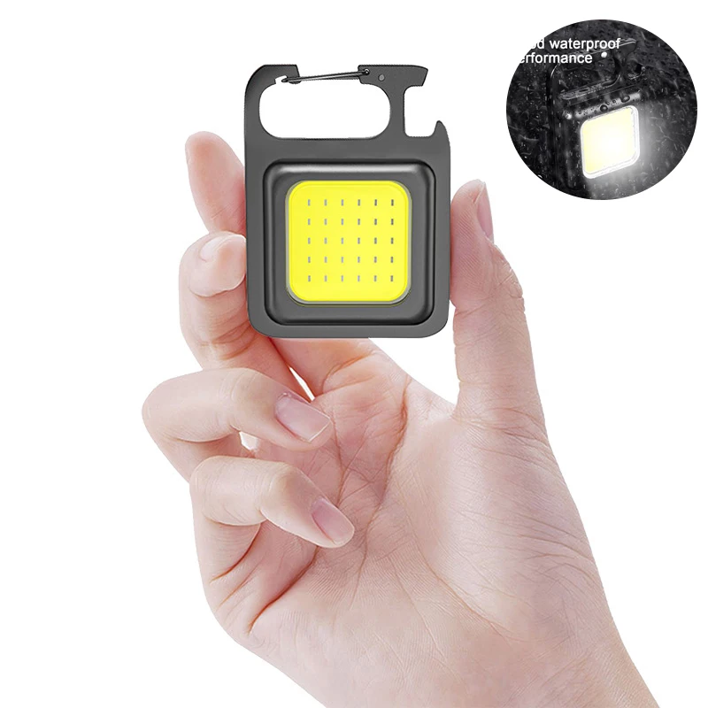 

Multifunctional COB Work Light Portable Keychain Flashlight Charging Outdoor Camping Lights For Emergency Lighting Mini LED Lamp