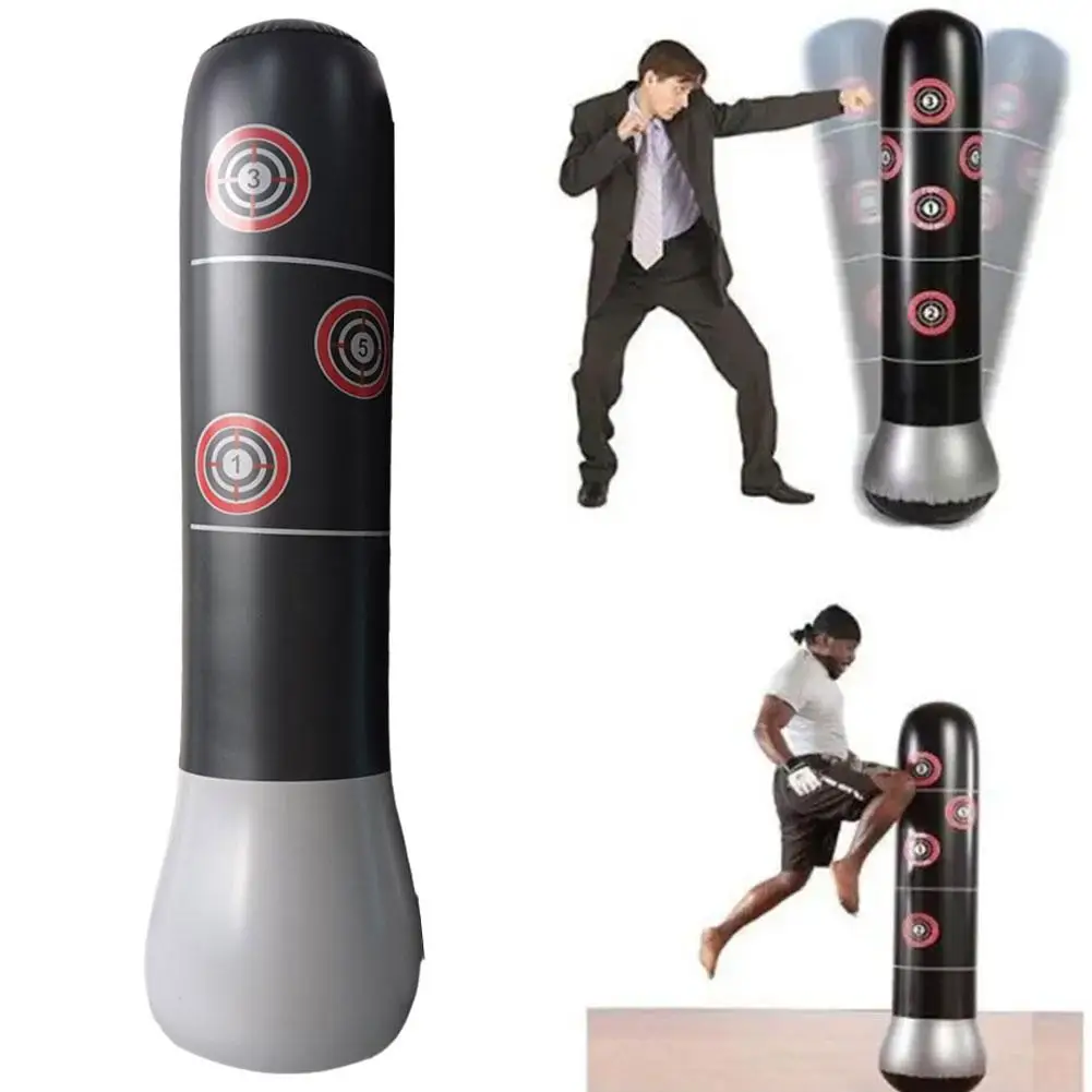 Children Tumbler Inflatable Punching Bag Home Fitness Sandbag Training Fight Boxing Pressure Sports Toy Boxing I7H2