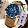 POEDAGAR Luxury Men Wristwatch Waterproof Chronograph Luminous Date Man Clock Leather Sports Military Quartz Men's Watches Reloj