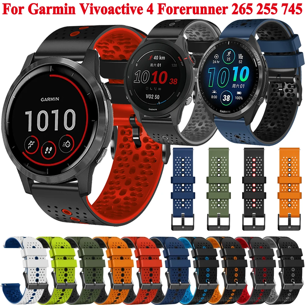 

Ремешок силиконовый для смарт-часов Garmin Forerunner 255 265 Music CAME 2 Vivoactive 4, 22 мм, Forerunner 745