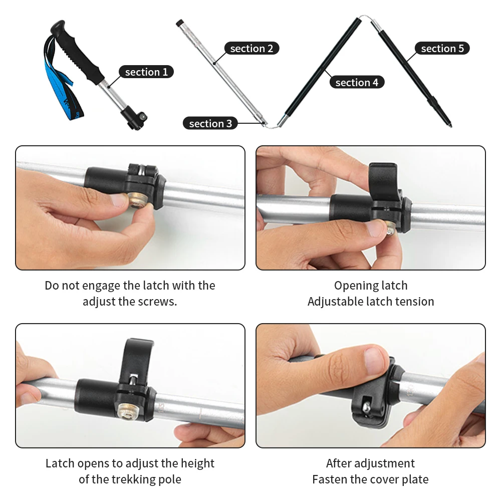 Naturehike Aluminum Foldable Telescopic Trekking and Walking Poles