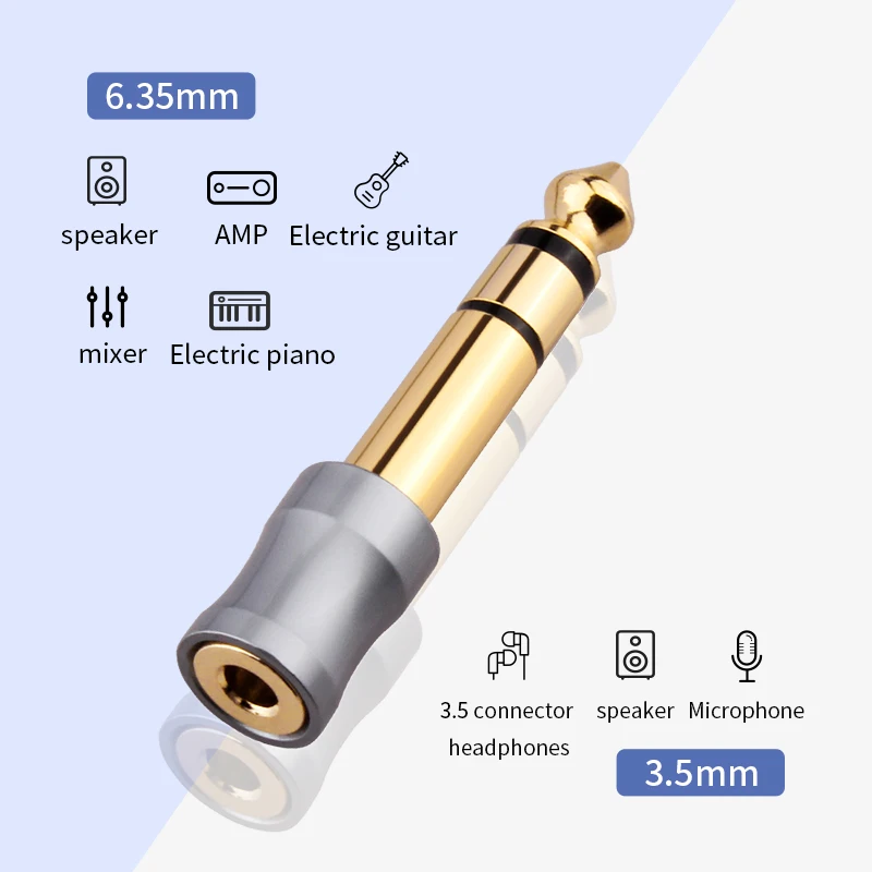 잭 6.5 6.35mm 수 플러그-3.5mm 암 커넥터 헤드폰 앰프 오디오 어댑터 (휴대 전화 PC 노트북 용)