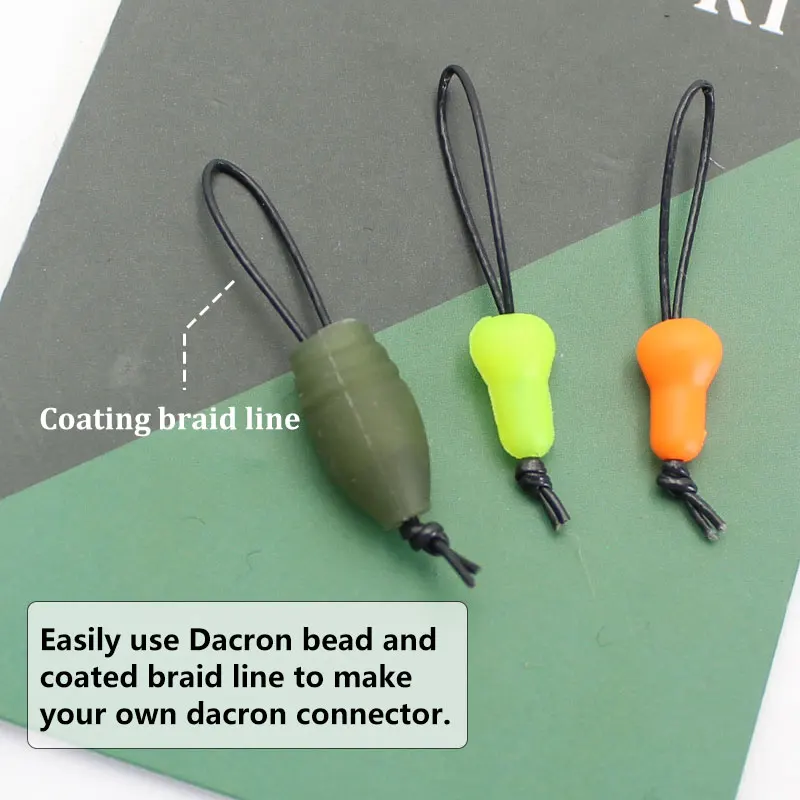 Karpfenangeln, solide, elastische Dacron-Anschlüsse für Stangen-Angelgeräte, Zubehör, Methode, Feeder, Karpfen, grobes Ende, Tackles, 8-teilig – Detail 4
