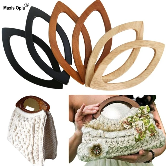 20X9.5cm Real Tree Solid Wood Eye Shape Handle For Creat Knit Bags  Sewing,Nice Wood Simply Crochet Bag Handles Obag Wood Handle - AliExpress
