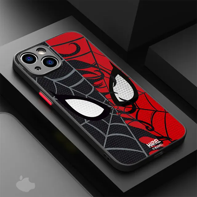 thumbnail image 1 of Funda de teléfono Marvel Spiderman para iPhone 11 12 Mini 13 14 Pro 15 Pro Max 7 8 Plus XR XS MAX carcasa dura mate, 1 of 5