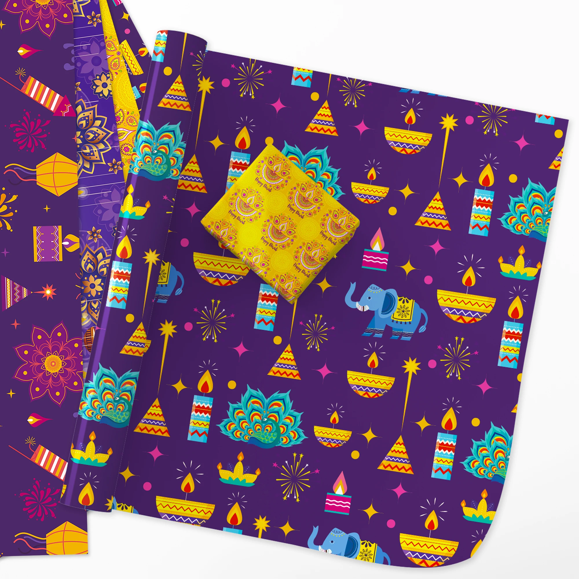 12 stücke Diwali Festival Verpackungs material Papier Baby party Party Geschenke dekorative Verpackung Bastel papiere – Detail 9