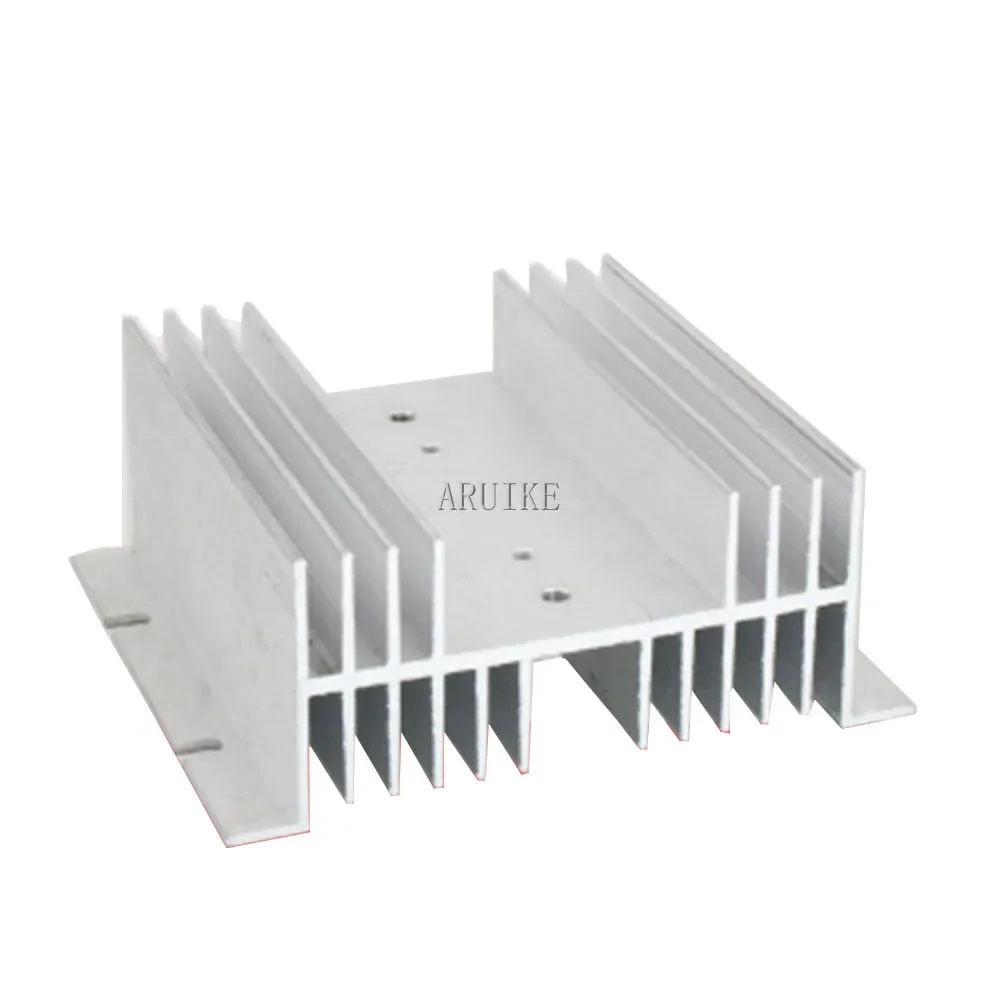 

1pc Single W shape Aluminum Phase Solid State Relay SSR Heat Sink Small Type Dissipation 10A to 120A radiator 110*125*50