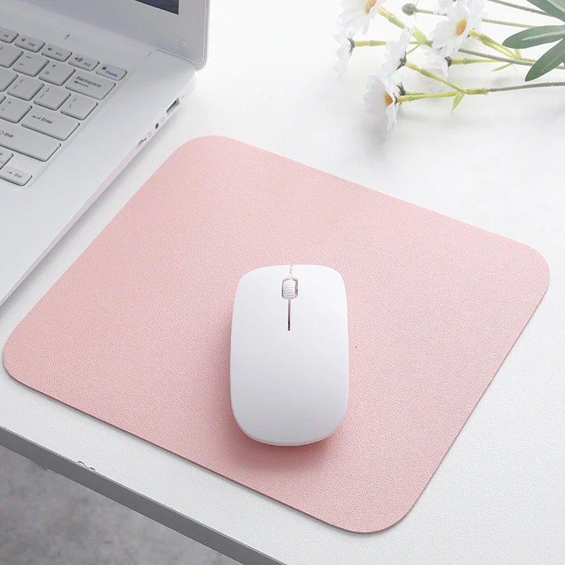 21*25CM Pu Leather Smooth Mouse Pad Simple Solid Color Mouse Mat Anti