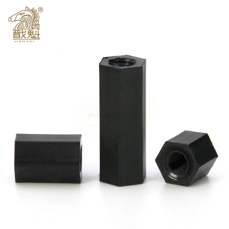 20/50pcs M2 M2.5 M3 M4 Pcb Spacer Nylon Black Hex Female Standoff Nylon Double Pass Plastic