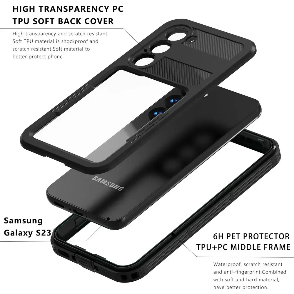 Waterproof Case IP68 for Samsung Galaxy S23 Ultra S 24 5G Cover Screen Protect Bumper Shockproof Phone Galaxy S24 Plus S 23 Capa