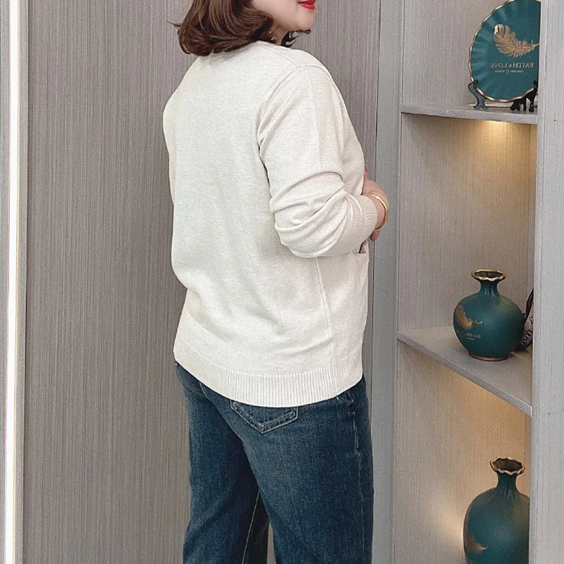 Women's Long Sleeve Knitted Cardigan, Color Button Sweater, Lazy Coat, Plus Size, Autumn Wear, New Fashion, 2024