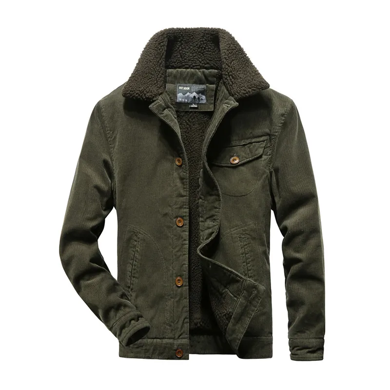 

Men's windbreaker autumn and winter new high-quality fashion trend brand plush cotton jacket casual work clothes warm thick coat