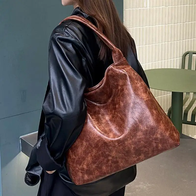 

Новая вместительная сумка через плечо с каменным узором в стиле ретро для женщин, оригинальный дизайн, Повседневная Минималистичная и универсальная женская сумка, трендовая