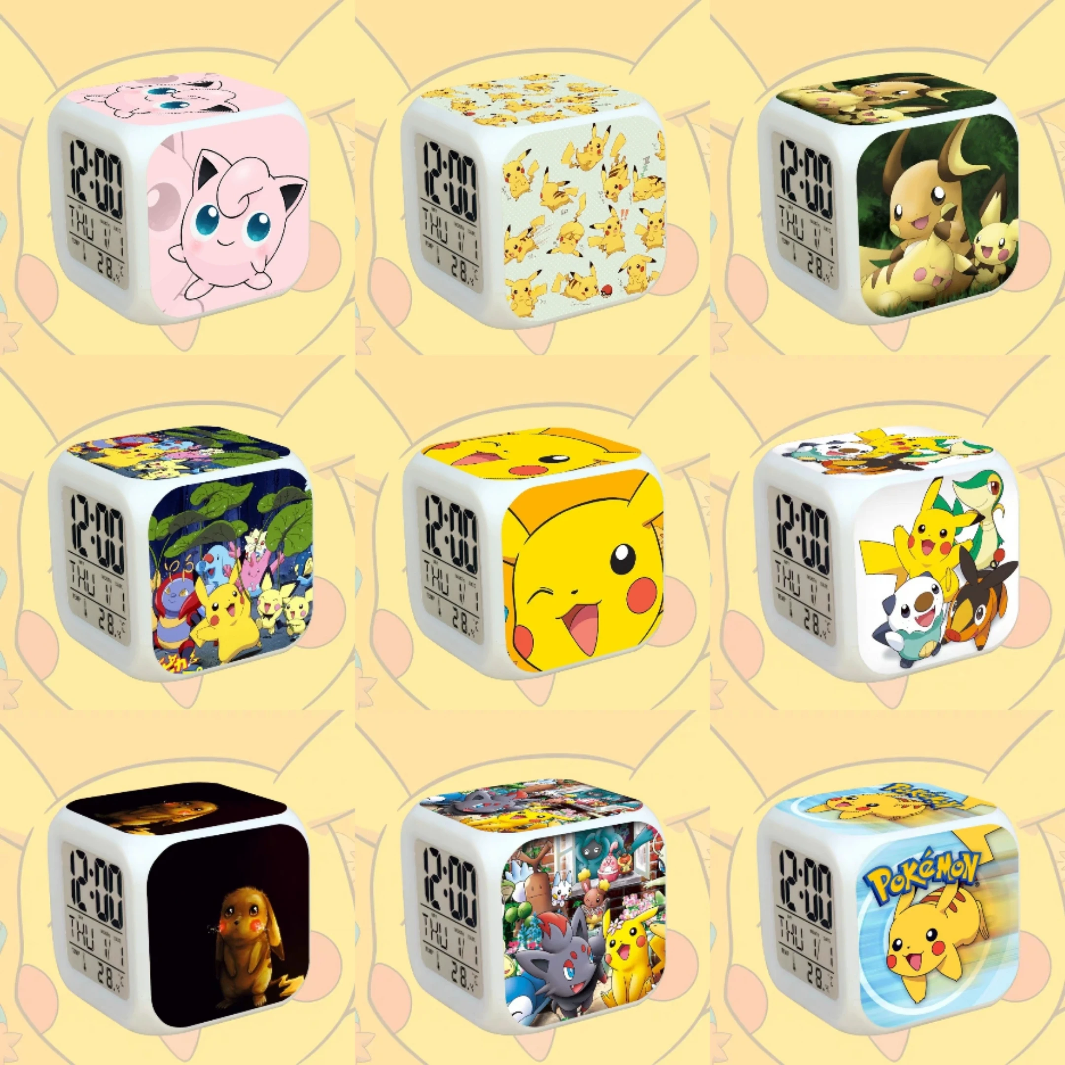 

Pokemon Picachu Light LED Alarm Clock Pocket Monster Decoration Children's Bedroom Digital Light Alarm Clock Christmas Gift