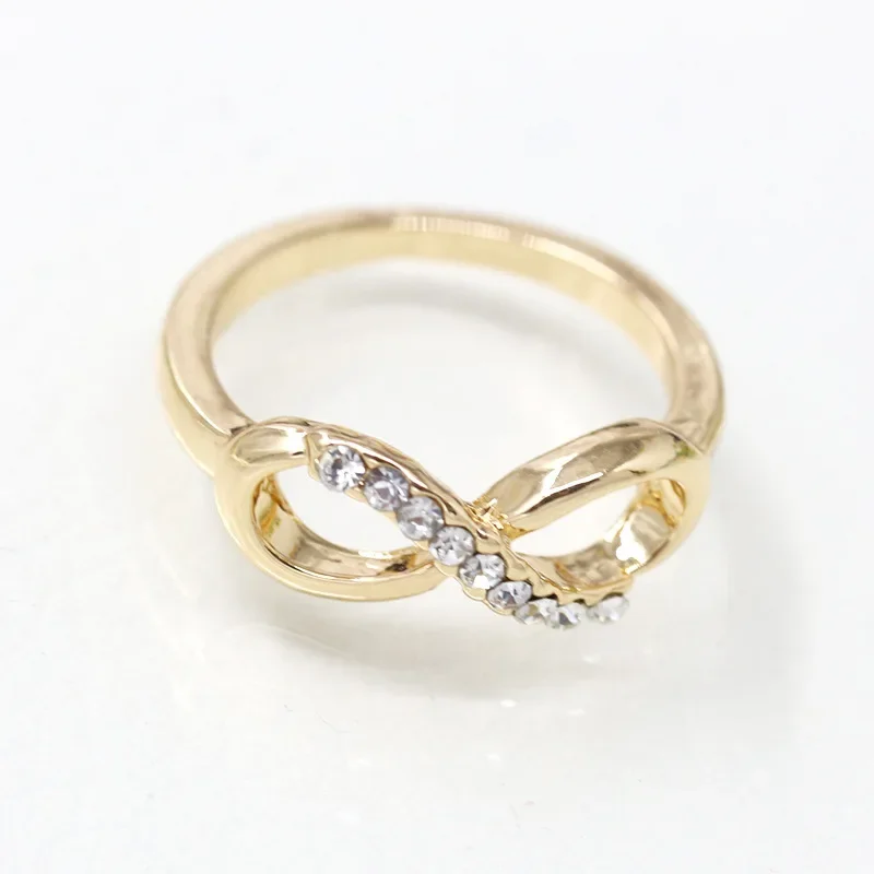Wedding Rings Creative Crystal Twist Infinity Wedding Rings For Woman Fashion Hip Hop Party Wedding Gift Statement Jewelry Gift Кольцо Женское