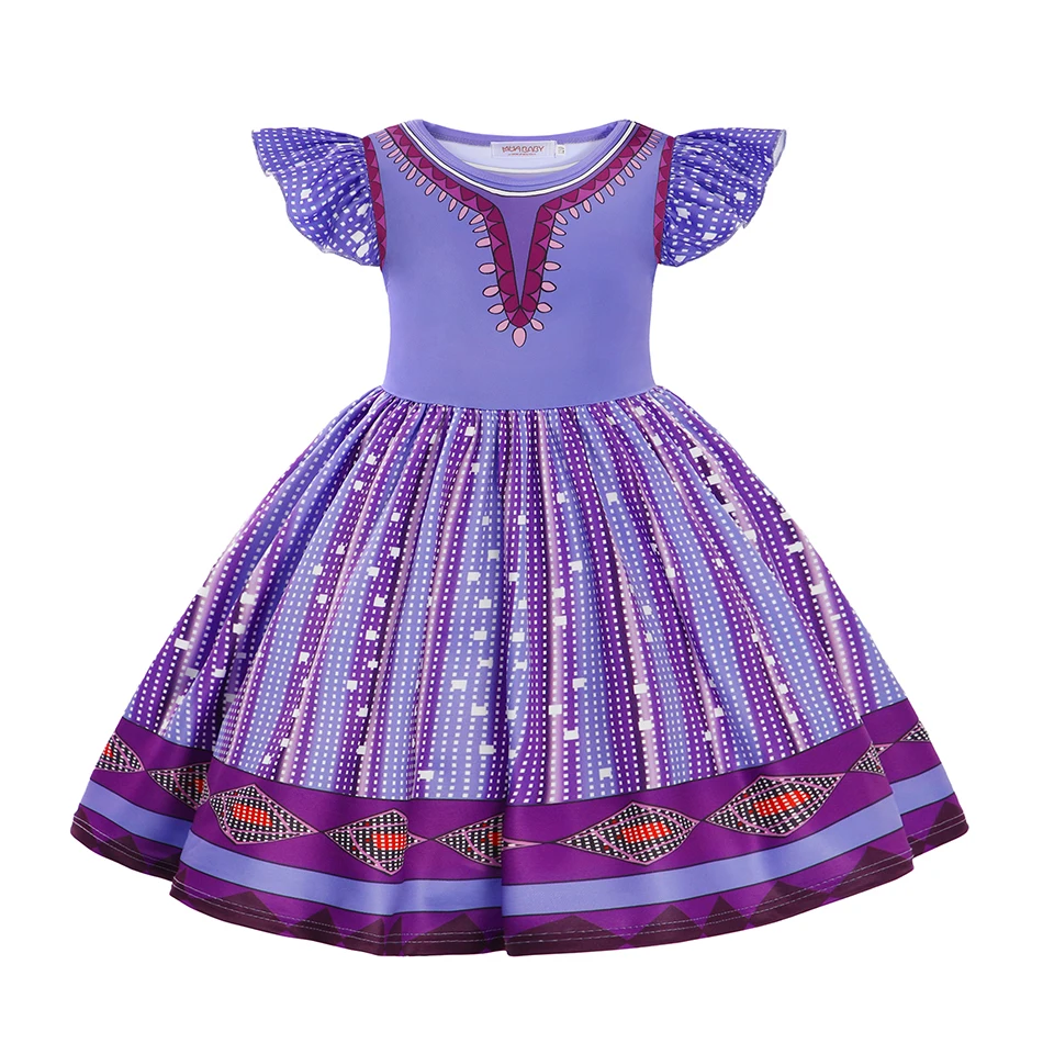 Asha Princess Costume Dress For Kids Girl Fancy Birthday Party Vestidos Carnival Children Cosplay Dahlia