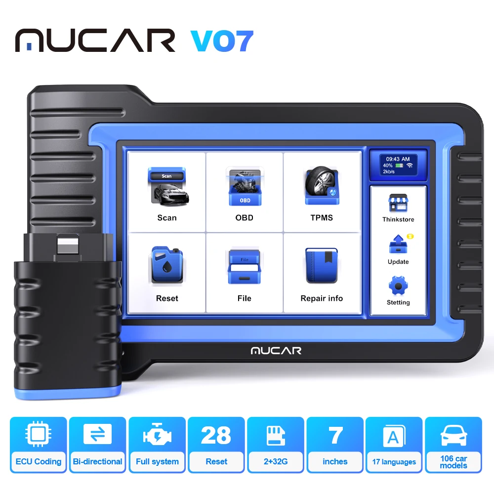 Mucar-全システムの車の診断ツール,OBD2スキャナー,28リセット,ECUコーディング,双方向スキャンツール