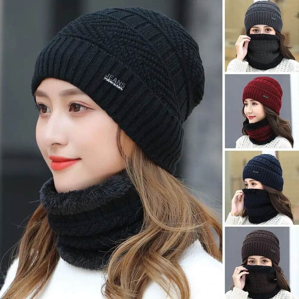 

Men Women Thermal Soft Knitted Hat Beanie Hat Scarf Neck Scarf Cap Balaclava