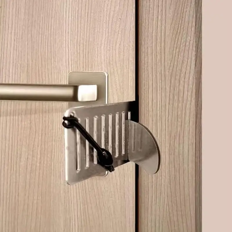 Portable Door Lock Punch-free Security Door Locker Safety Latches Metal Lock Home Room Hotel Travel Anti Theft Stopper Tool door latch baby safety lock