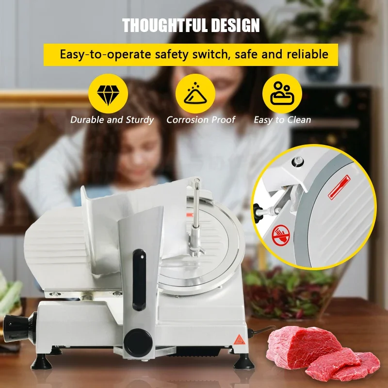 Cutter Meat Machine Carbon Steel Blade Electric Deli Meat Cheese Food Ham Slicer Commercial / Chopped Meat Machine 6
