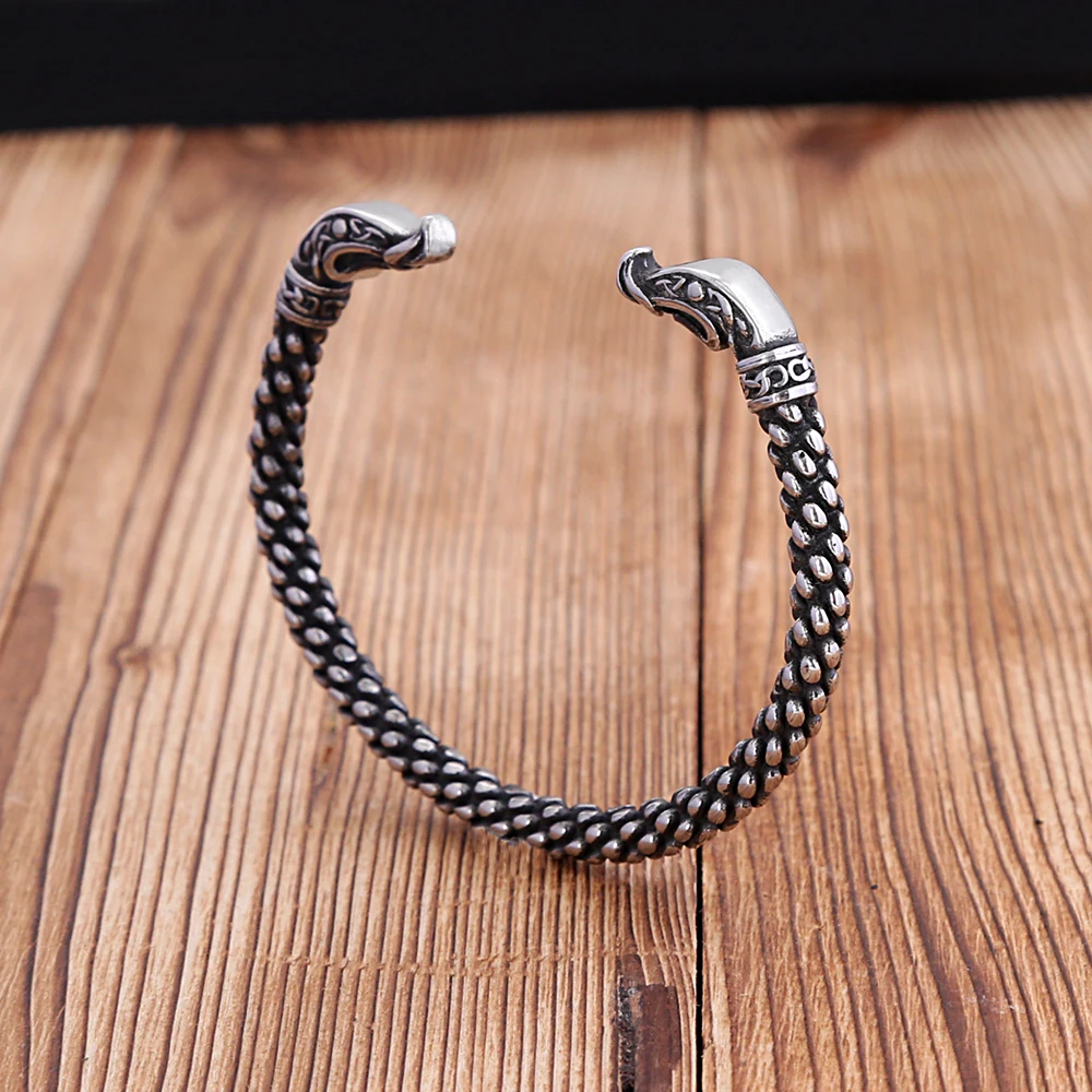 Retro Viking Snake Bracelets Punk Stainless Steel Creative Animal Bracelet for Men Women Amulet Jewelry Accessories stainless steel bracelet,snake bangle bracelet