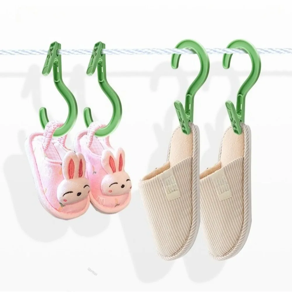 12PCS 후크 디자인 옷 클립 세탁 여행용 다기능 휴대용 옷핀 홈 정리 욕실 액세서리
