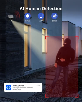 ANNKE 3K PT Speed Dome PoE Security Camera Smart Dual Light Night Vision Human Detection Auto-Track Lite Two-Way Audio CPT500 5