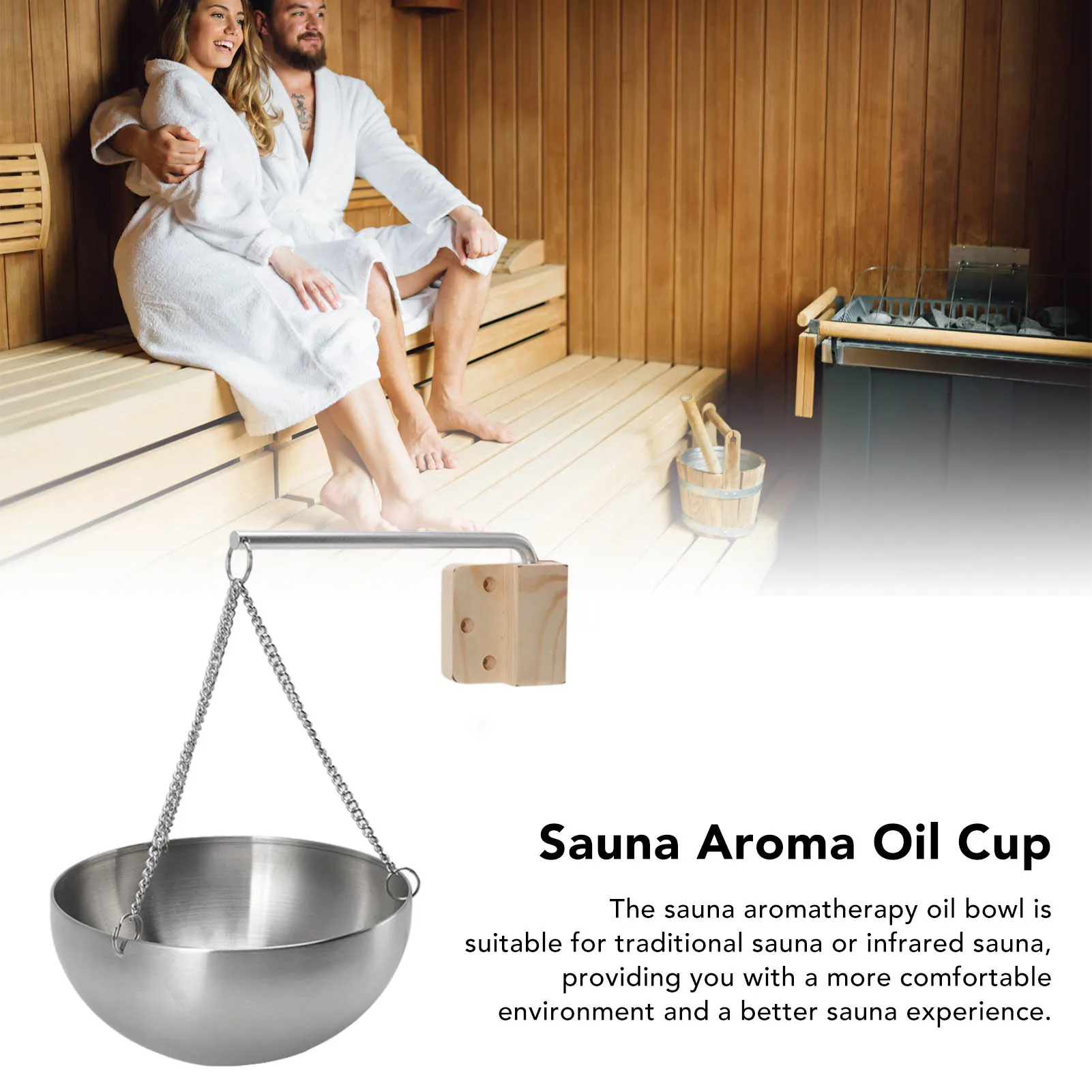 Stainless Steel Sauna Bowl Aroma Bowl Cup Exquisite Essential Oil Sauna Room Aromatherapy Essential Oil for Steam Room sauna bowl accessories