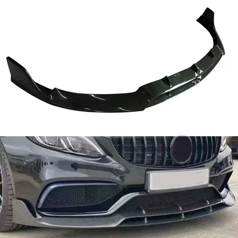 

BS Style Body Kit Accessories Carbon Fiber Fibre Front Lip Splitter Fits For Mercedes-Benz C Class W205 C63 2015-2021
