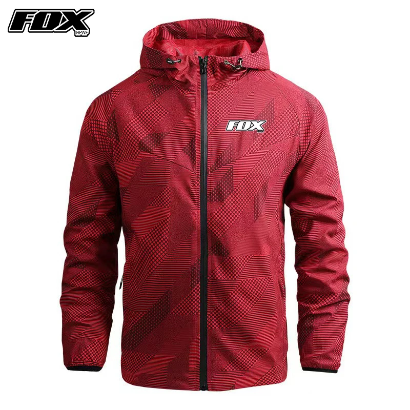 Cycling Jacket Cycling Clothes Windbreaker Cycling FOX HPWF MTB Bicycle Hooded Clothing Road Mountain Bike Motorcycle Coat Windproof Chaqueta Ciclismo Hombre