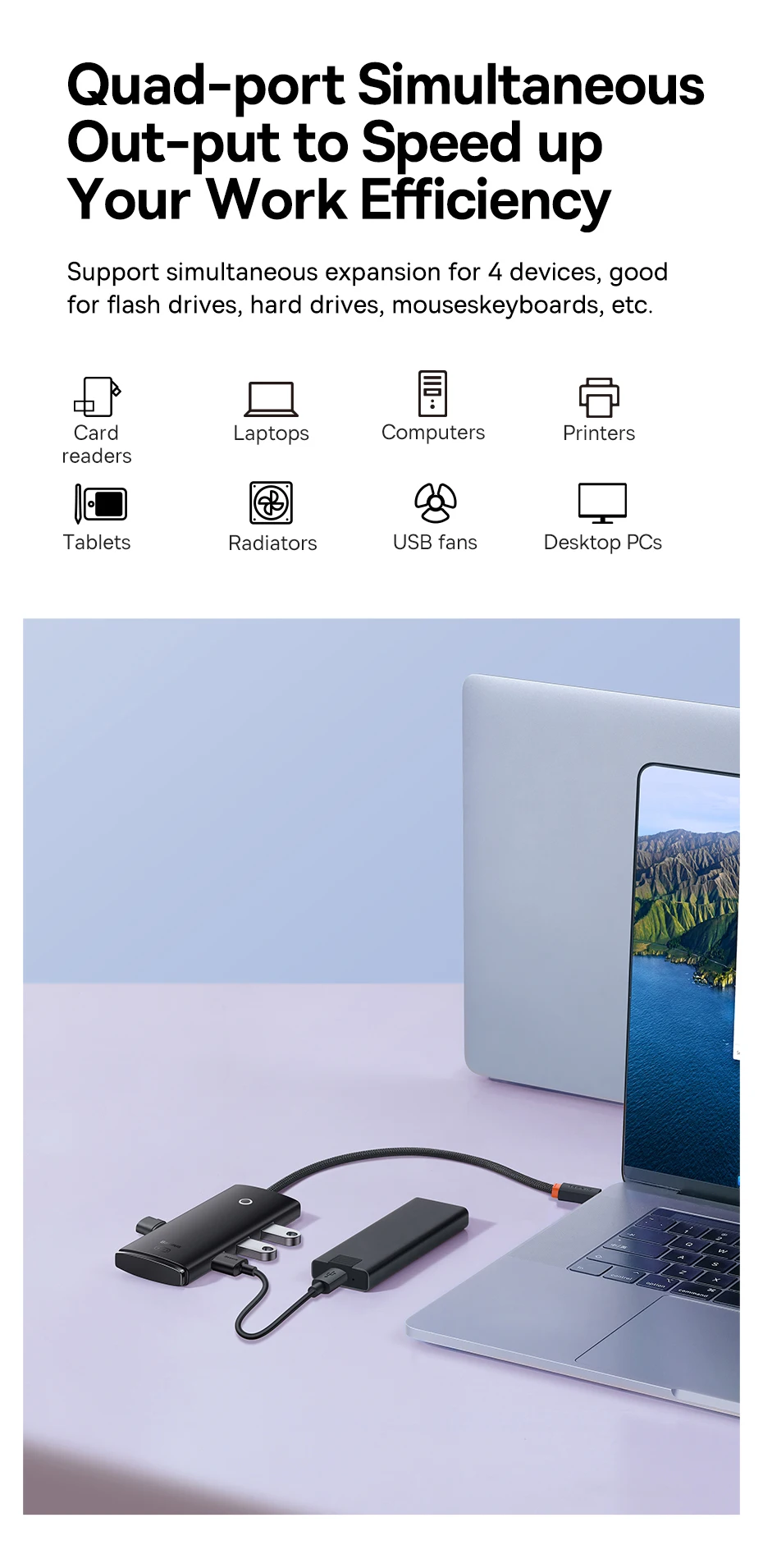 C HUB USB Tipo C para Multi