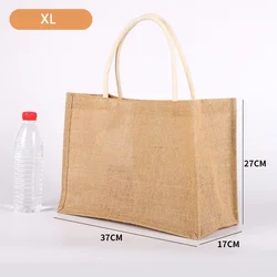 Enhanced Burlap Tote: Portable Multipurpose Jute Bag for Shopping, Beach, and School (XL)