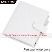 Limited Imperfect Moterm Luxe Series Personal Wide Size Planner with 30MM Silver Rings Leather Notebook Cowhide Organizer Agenda 1