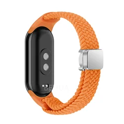 Braided Nylon Elastic Weave Smart Watch Band Strap in Multicolor - Miband 4 3 (I orange)
