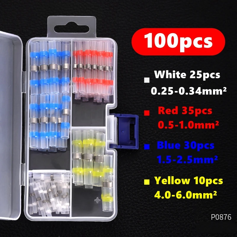 Waterproof Heat Shrink Solder Seal Wire Connectors - Insulated Electrical Terminals (10/50/100 PCS)