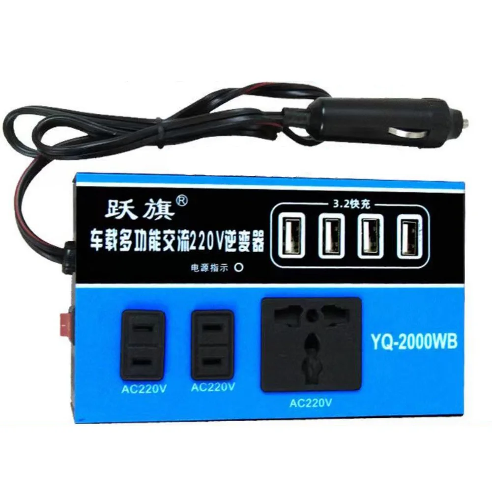 

Car Power Inverter 1500W Peak DC 12V/24V To AC 220V Converter Trip 4 USB Car Inverters Electronics Accessories